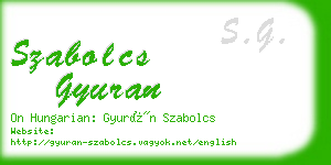 szabolcs gyuran business card